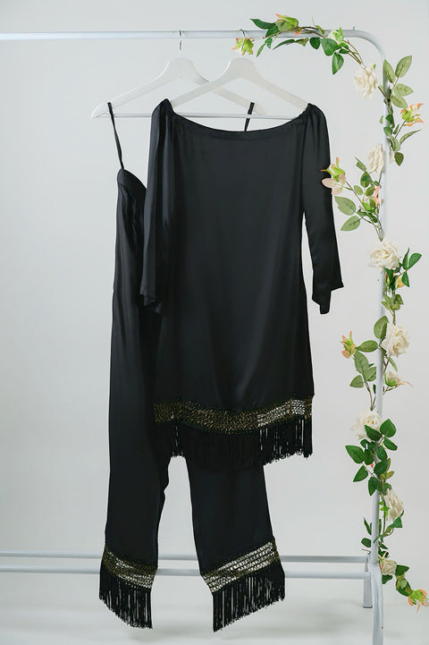 BLACK ROSE<br>SHORT KURTA AND PANTS CO-ORD SET